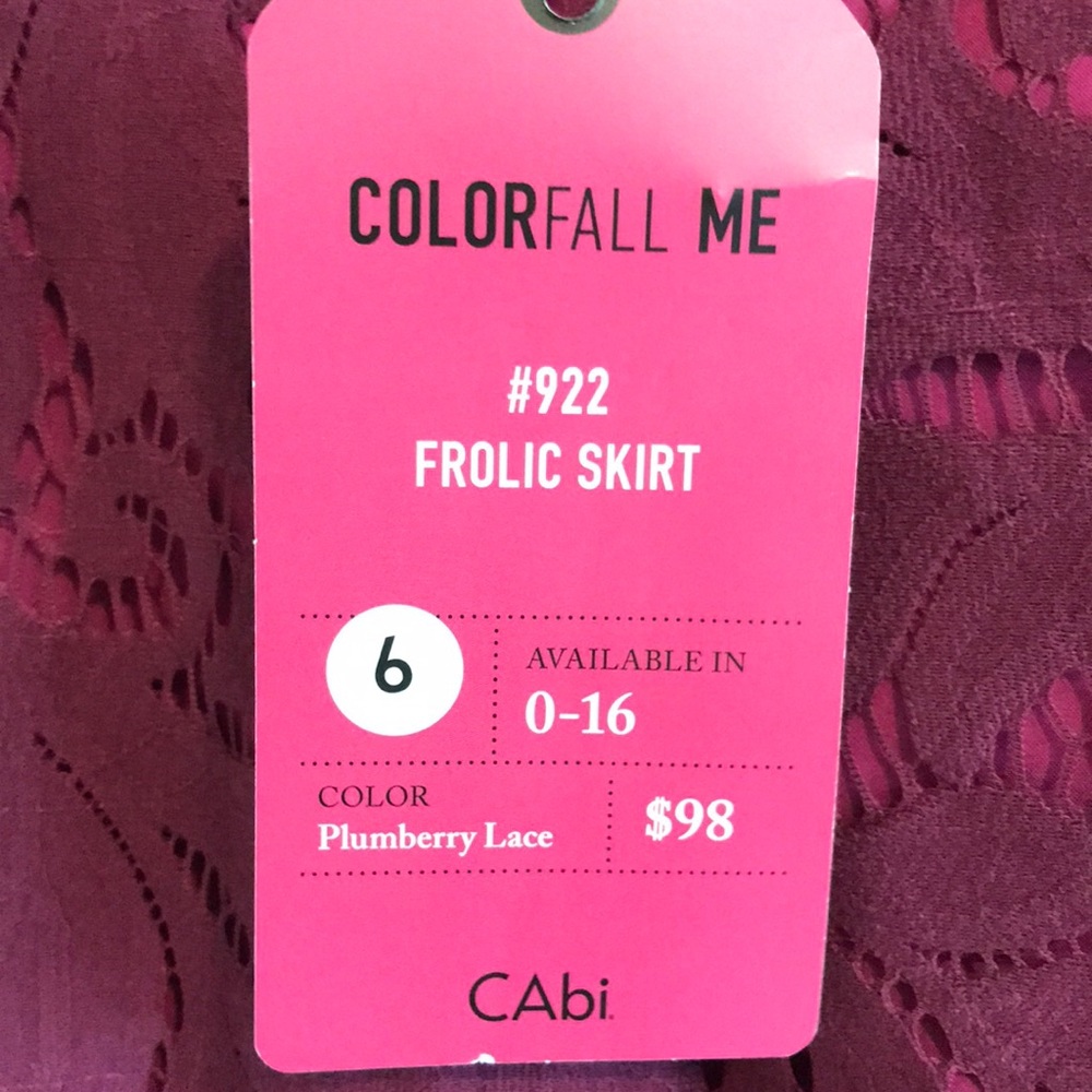 NWT CAbi Size 6 Frolic Skirt - Picture 5 of 7